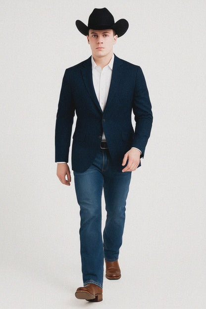 Western Blazers - Saco Vaquero Para Hombre - Paisley Blazer in Navy