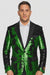 Mardi Gras Outfit - Mardi Gras Blazer For Men in Color Emerald Green in Sequin Fabric