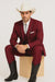 SKU#JA60892 Country Tuxedos For Weddings Mens Traje Vaquero Suit - Burgundy Tuxedo