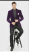 Men’s Purple Velvet Blazer – Luxury Slim Fit Formal Jacket with Black Satin Trim Tuxedo Dinner Jacket