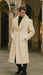 Men’s Ivory Full-Length Overcoat with Luxurious Faux Fur Shawl Collar – Winter Dress Coat