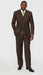 Tiglio Rosso Men’s Choclate Brown 3 Piece Suit –Double Breasted Vest with Classic 100% Wool Super 150's Fabric - Pleated Pants