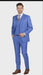 Men’s Light Blue Double-Breasted 3-Piece Suit Set – Tailored Fit Formal Business Suit in Steel Blue Sky Blue Color