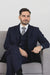 Classic Fit - 100% Navy Suit - Three Button Vested Suit - Athletic Fit - 100% Percent Wool Fabric Suit - Worsted Wool Business Suit