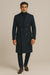 Men's Charcoal Grey - Dark Gray Fabric Double breasted Overcoat  44 inch full length Topcoat