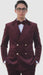 Velvet Suit - Double Breasted Suit - Burgundy Suit - Velvet Fabric Pants Slim Suit