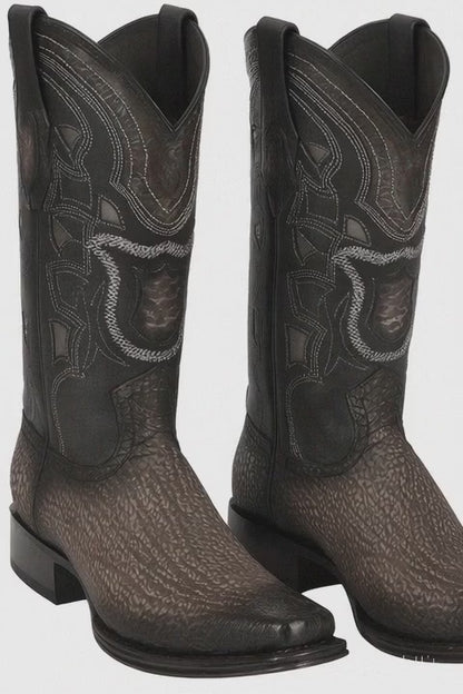 Men's Shark Skin Boots Grey European Toe