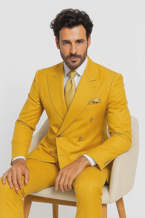  Yellow Double-Breasted Suit 