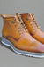 Burnished Calfskin Lace-Up Boot