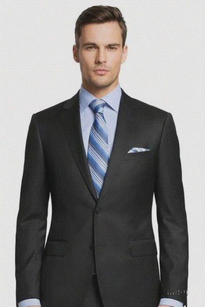 ENZO 150’s Super Wool 2-Button Suits in 6 Solid Fabrics Colors Modern Fit