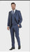 Men’s Navy Blue Shiny Finish 3-Piece Suit Set – Premium Tailored Fit Formal Wedding and Party Sateen Slim Fitted Suit
