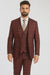 Burgundy Plaid Suits - Maroon Windowpane Suits