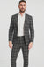 Bold Gangster Plaid Suit - 1920s Mens Fashion Window Pane Suit - Charcoal