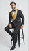 Men’s Black and Gold Jacquard Tuxedo Suit – Luxury Slim Fit Formal Wedding, Prom, and Gala Outfit