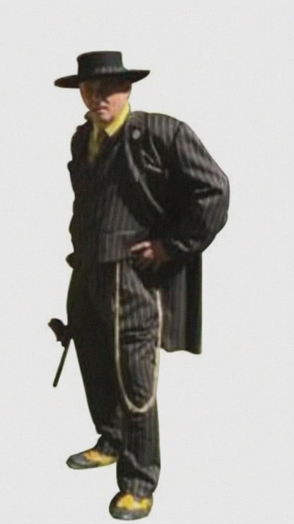 Men's Black and Gold Stripe Long Zoot Suit