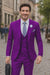 Men’s Purple Peak Lapel Suit – 2-Button Jacket with Double Breasted Vest