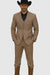 Mens Stacy Adams Suit - Designer Suit - 3 Piece Suit - Vested Suit - Flat Front Pant- Modern Fit Suits Tan Suit