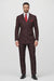 Black and Red Pinstripe Double breasted Suit - 100% Wool Modern Fit Side Vents by Statement brand