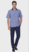 Men’s Blue and White Vertical Stripe Short Sleeve Shirt Set – Casual Summer Two-Piece Outfit  With Walking Suit Plus Matching Pants