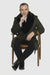Men's Olive Green Removable Fur Collar Full Length Wool Overcoat