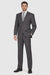 2TR Classic Fit - Executive Cut Poly-rayon Executive Pure Solid Gray Suit Notch Collar Pleated Pants