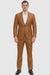 Mens Caramel Slim Fit Faux Leather Suit – 1 Button Notch Lapel