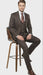 Men’s Chocolate Brown Textured 3-Piece Suit – Luxury Double-Breasted Vest Formal Set