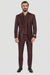 3 Piece Big Peak Lapel Burgundy Suit Vested Wide Leg Pants 1 Button Suit 100% Wool Full Cut Burgundy ~ Wine ~ Vest Maroon Suit