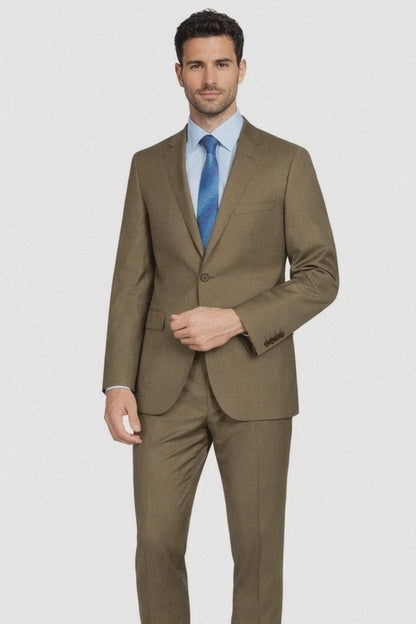 Tiglio Camel or Taupe Two-button Wool Suitc Modern Fit