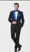 Men’s Black Tuxedo with Royal Blue Shawl Lapel | Modern Formal Dinner Jacket Suit + Pants for Weddings, Proms