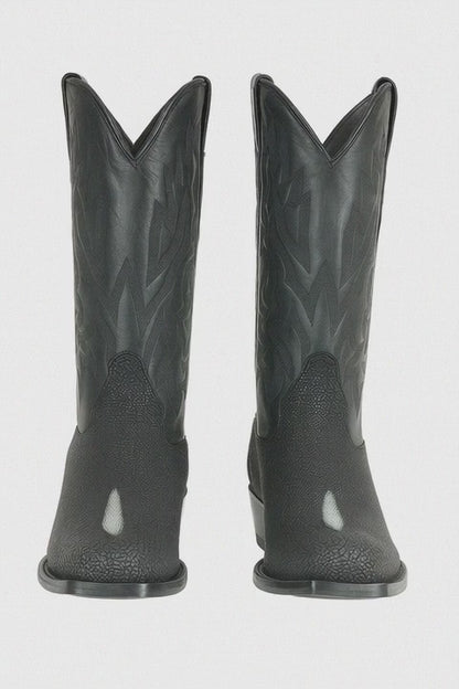 Men's Los Altos Boots Classic Genuine Stingray 7 Toe Single Stone Handmade Dress Cowboy Botas De Mantarraya - Mantarraya Boots  For Sale Online