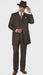 Men’s Brown Pinstripe 3-Piece Suit – Classic Wide Lapel Zoot Suit Classic Fit Pleated Pants