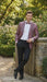 Men’s Burgundy and Black Snakeskin Print Blazer – Alligator Crocodile Sport Jacket Exotic Skin