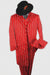 WTXZoot200 Zoot Suit - Pimp Suit - Zuit Suit AMM282 SHIMMERY GANGSTER Black And Bold Pronounce Red ~ White Pinstripe Fashion Long  Pre Order September/1/2020