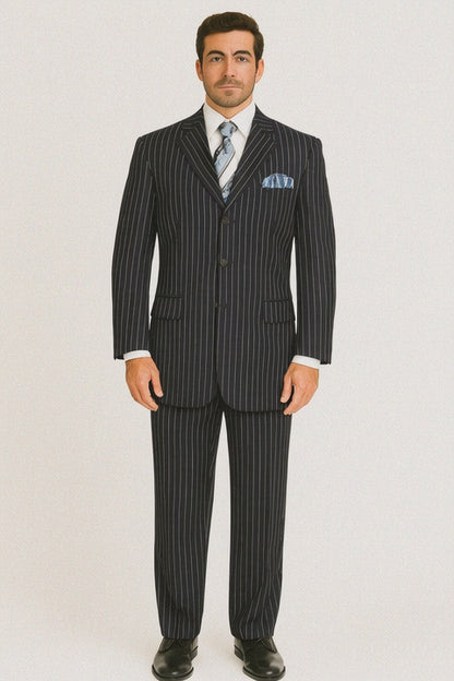 Chalk Bold Men's Sharp Bold White Pinstripe Available in 5 Color (Dress To kill!)