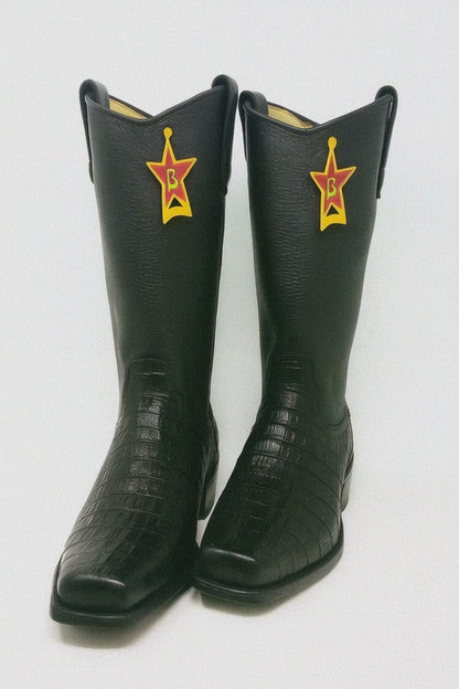 Western Alligator Skin Los Altos Boots Black Caiman Cowboy Dress Cowboy Boot Cheap Priced For Sale Online (EE) ~ World Best Alligator