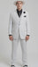 White and Black Pinstripe Vested Suit + Matching White Hat + Shirt And Tie - Gangster Suit