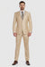 Beige ~ Khaki ~ Tan ~ Champagne Suit Shiny Flashy Sharkskin Classic Fit Suit