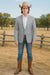 Western Blazer - Saco Para Hombre - Mens Double Button Western Grey Blazer