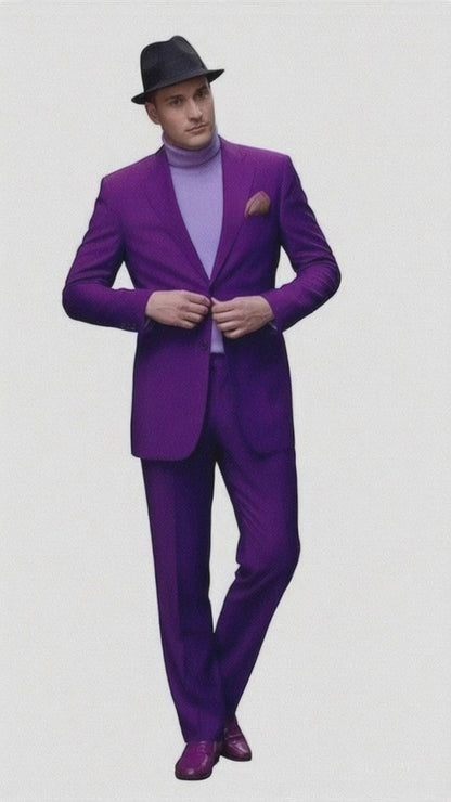 Ultra Smooth 2 Button  Business Suits Clearance Sale Purple
