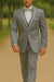 2 Button Notch Collar Rayon/Poly Eleganza Formal Modern Fit Suits Dinner Jacket/Blazer~Grey Suit Fashion Tuxedo For Men