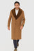 Mens Full Length and Cashmere Overcoat - Winter Topcoats - Light Brown Coat - Dark Camel - Vecuna Color