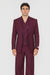 Tiglio Rosso Suit  - Classic Fit Athletic Cut 100% Wool Super 150s Italian Fabric Peak Lapel in Color Burgundy
