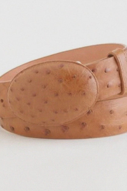 Cinto De Avestruz - Cinto Vaquero Cognac Ostrich Belt