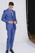 Men'S 2 Button Teal Blue Cobalt ~ Indigo ~ Bright Blue Cobalt Steel Darker Than Royal Color Dress Suits For Men