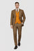 Mens Two Button Peak Lapel Suit Brown ~ Yellow