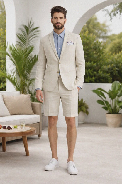 Men's Off white ~ Ivory Slim Fit Summer Business Suits
