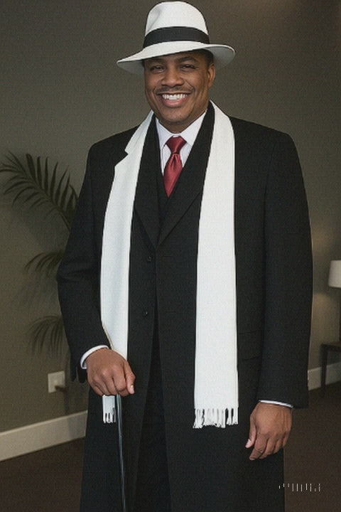 Harlem Nights Costumes Package - Black Overcoat + Suit + Hat
