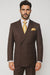 Suits With Baggy Pleated Pants - Wide Leg Pants 100% Wool - Classic Fit in Brown Color by Rossiman