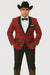 Men's Red Flap Besom Pocket Designer Fashion Dress Casual Blazer